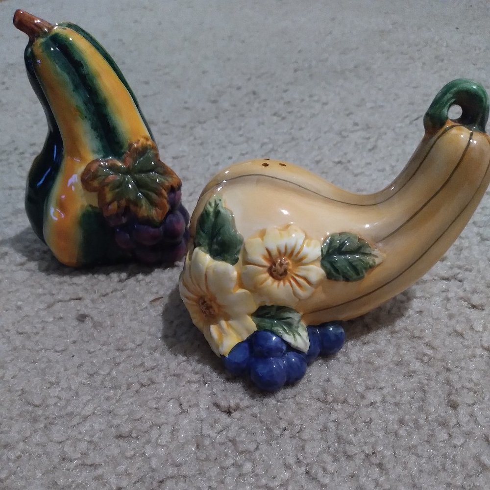 Festive Fall Gourd Salt and Pepper Shakers